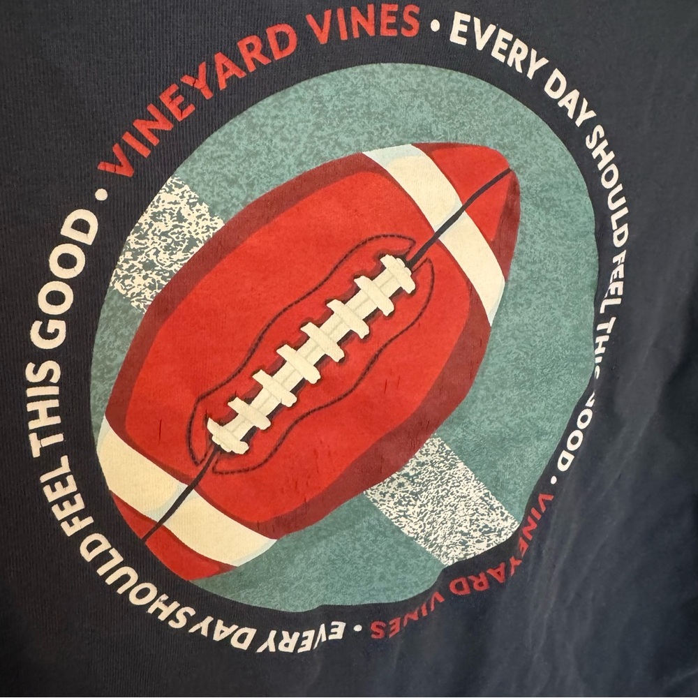 Set of 2 Vineyard Vines Kids XL shirt football & basketball gray navy blue - Picture 11 of 12